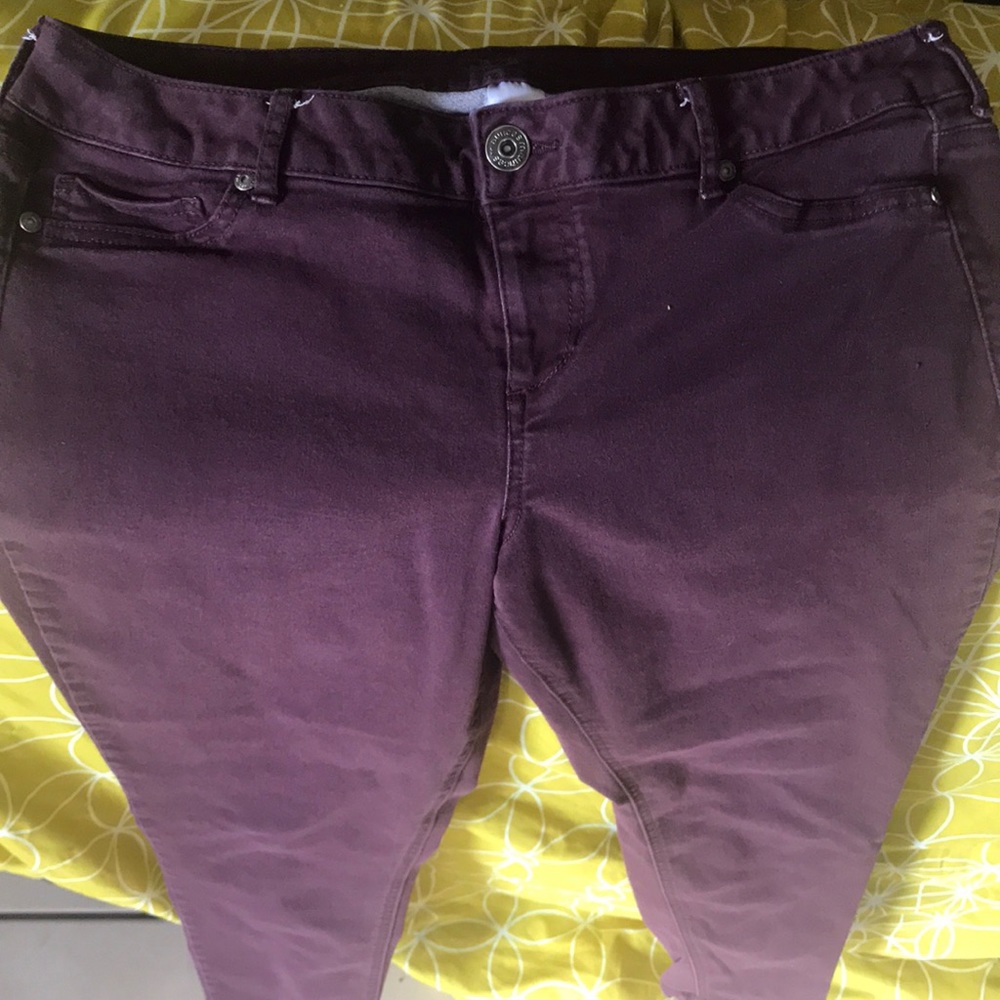Maurices Maroon Jeggings